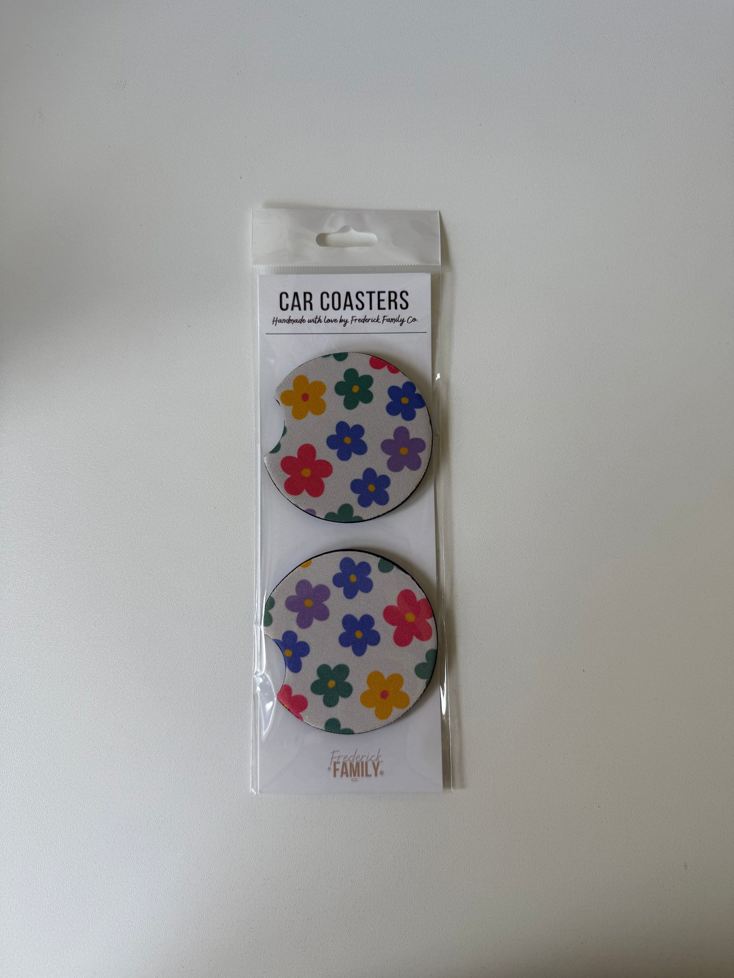 Car Coasters, Set of 2 Car Floral, Boho Trendy Coasters
