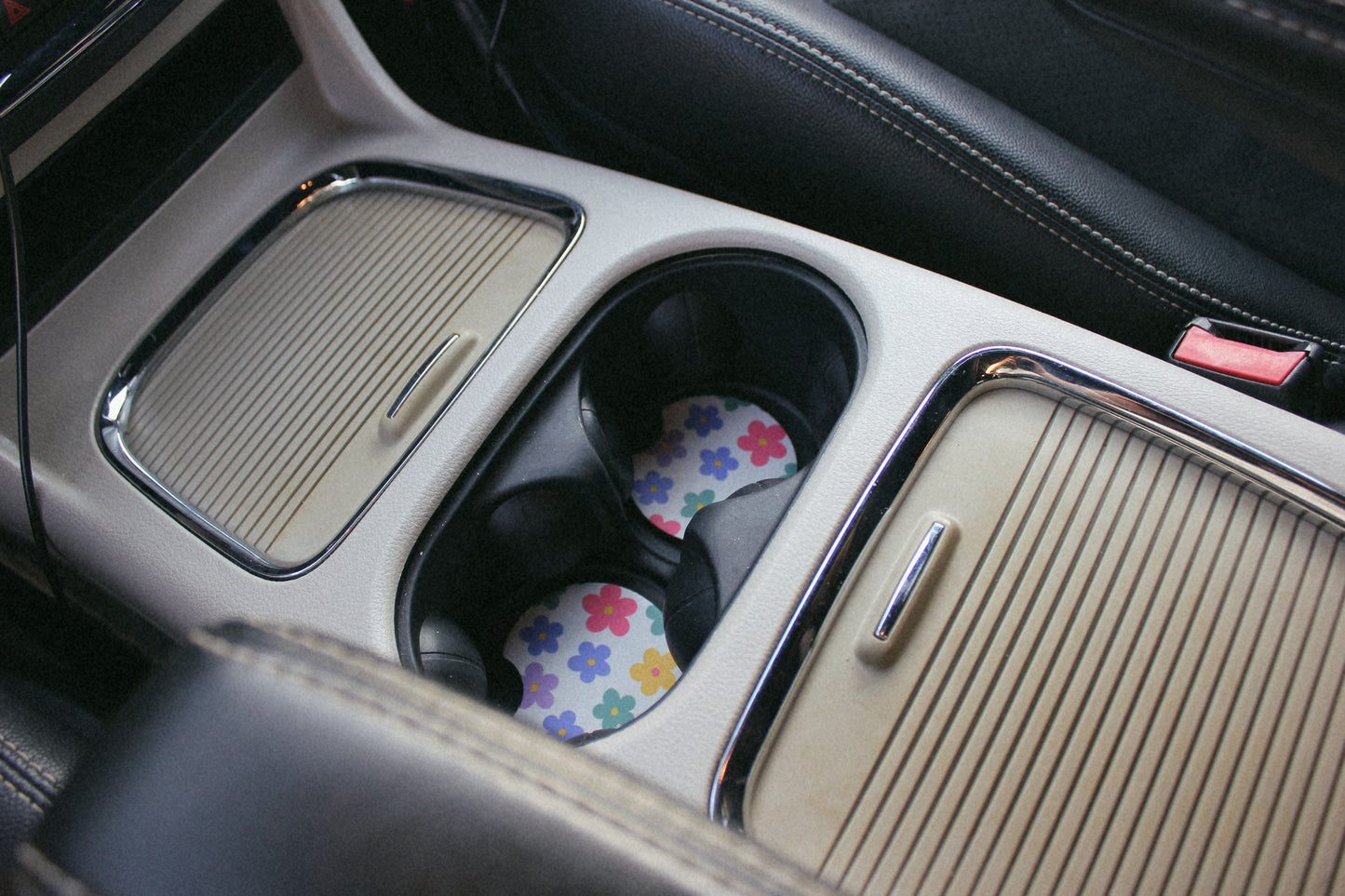 Car Coasters, Set of 2 Car Floral, Boho Trendy Coasters